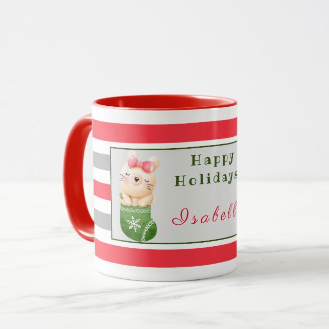 Lion and Cat Customize Text and Name Mug (Front Left)
