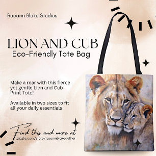 Lion and Cub Eco-Friendly Tote Bag