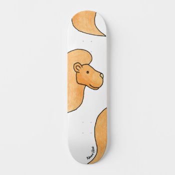 Lion And Custom Name On White Background. Cartoon Skateboard by Animal_Art_By_Ali at Zazzle