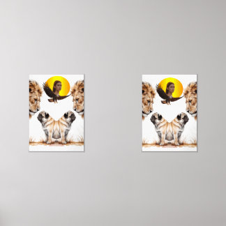 lion and dog wall art sets