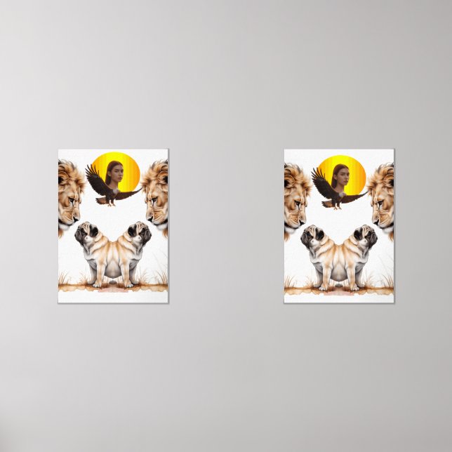 lion and dog wall art sets (Front)