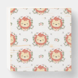 Lion And Flower Tattoo Wooden Box Sign