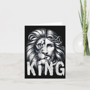 Lion And Jesus King Christian Faith Design Card