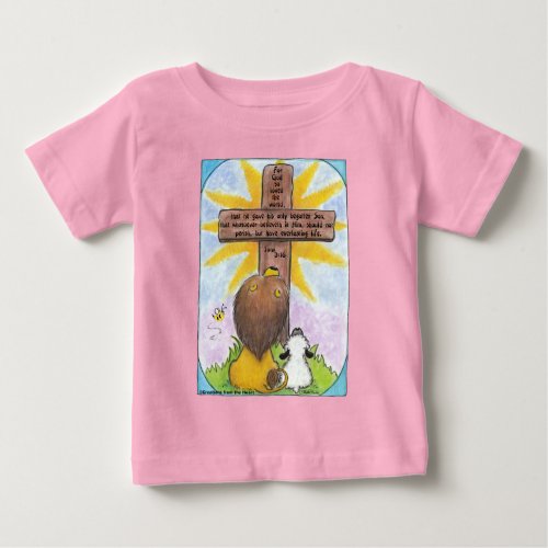 Lion and Lamb At the Cross Baby T_Shirt