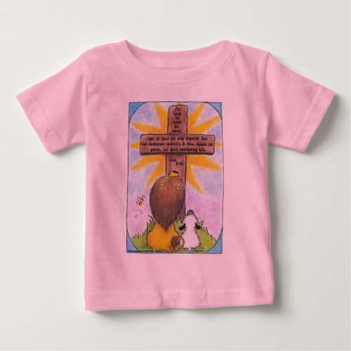 Lion and Lamb At the Cross Baby T_Shirt