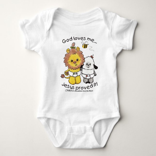 Lion and Lamb Babies Baby Bodysuit (Front)