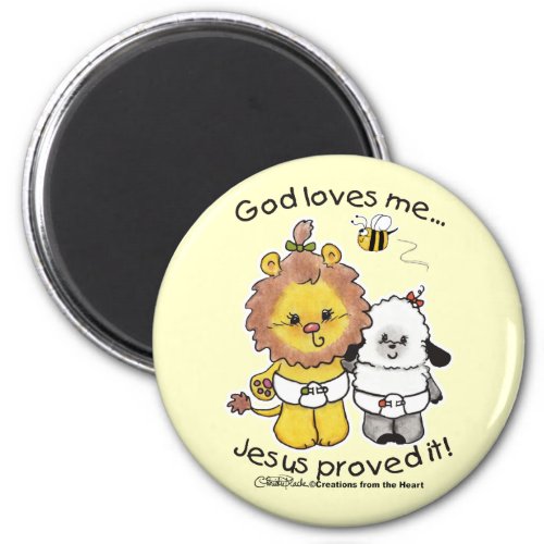 Lion and Lamb Babies Magnet