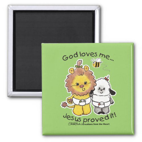 Lion and Lamb Babies Magnet
