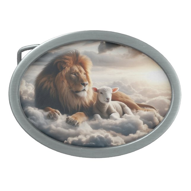 Lion and Lamb Belt Buckle (Front)