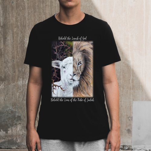 Lion and Lamb black T_shirt