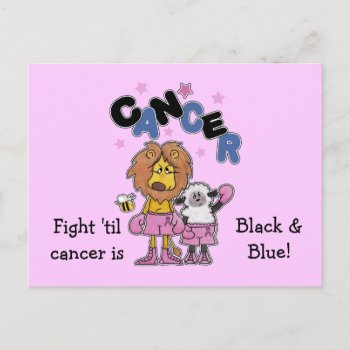Lion And Lamb Boxers-make Cancer Black And Blue Postcard by creationhrt at Zazzle