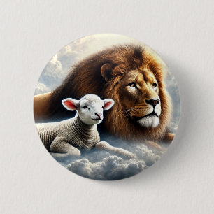 Lion and Lamb Button