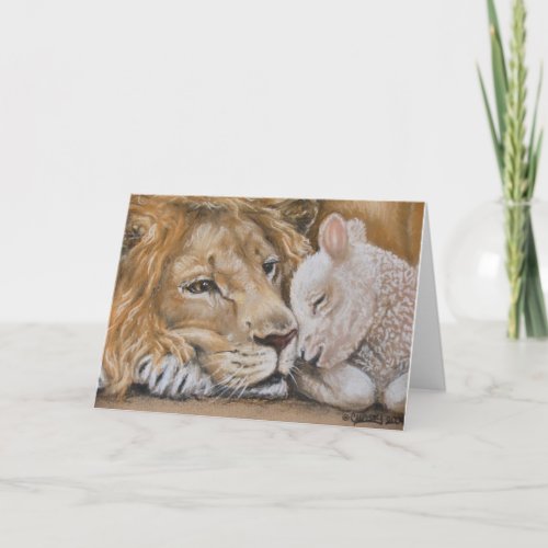 Lion and Lamb by TACS 5x7 greeting card