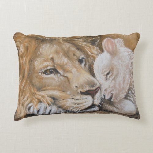 Lion and Lamb by TACS throw pillow