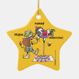 Lion and Lamb Candy Cane Makers Ceramic Ornament