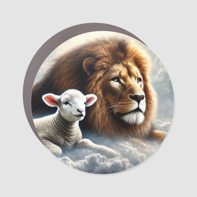 Lion and Lamb Car Magnet (Front)