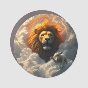 Lion and Lamb Car Magnet