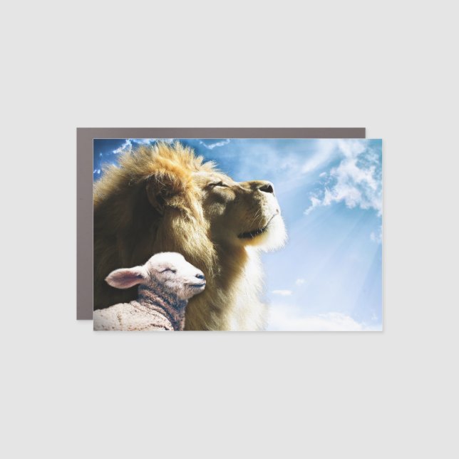 Lion and Lamb Car Magnet (Front)