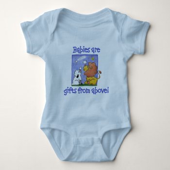 Lion And Lamb Catch Falling Stars Baby Bodysuit by creationhrt at Zazzle