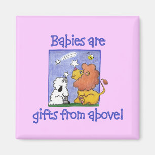 Lion and Lamb catch falling stars Magnet