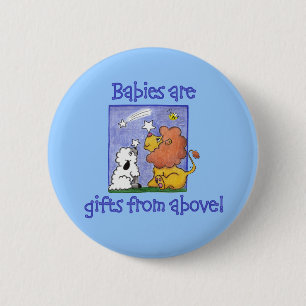 Lion and Lamb catch falling stars Pinback Button