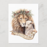 Lion And Lamb Christmas Card