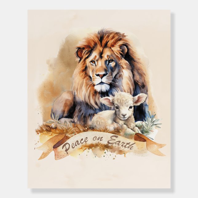Lion and Lamb Christmas sign (Front)