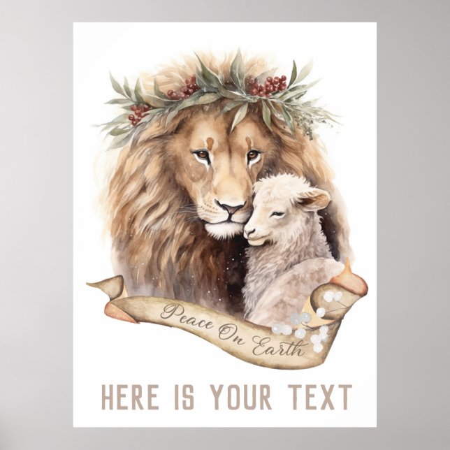 Lion and Lamb Christmas sign (Front)