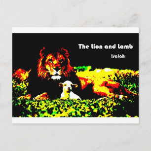Lion and Lamb Color Postcard