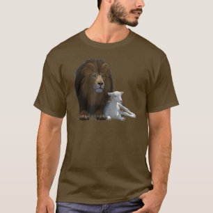 Lion And Lamb Cross Jesus Christ YahshuaLion Of Ju T-Shirt