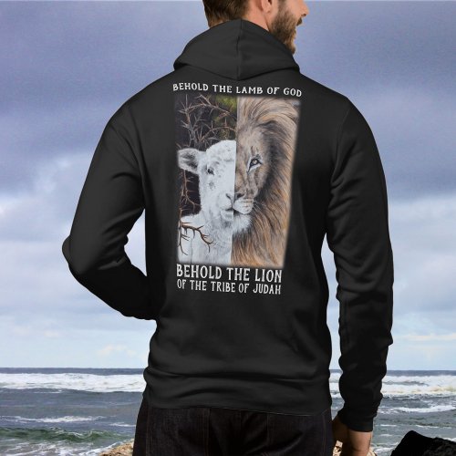 Lion and Lamb customizable black  Hoodie