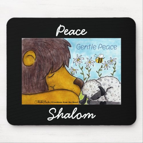 Lion and Lamb Gentle Peace Mouse Pad