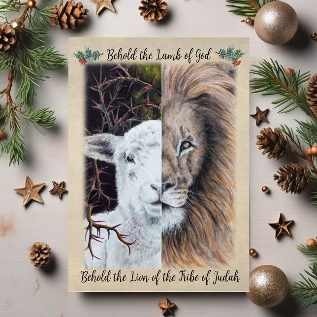 Lion and Lamb greeting card with family photo  (Creator Uploaded)