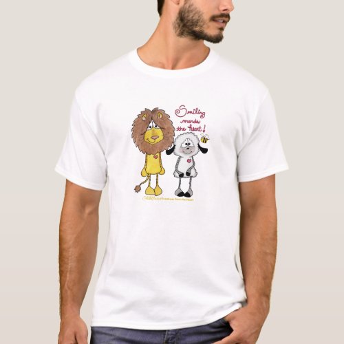 Lion and Lamb Heart Patches T_Shirt
