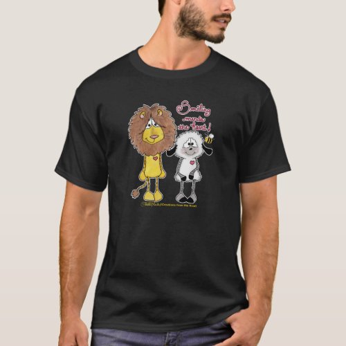 Lion and Lamb Heart Patches T_Shirt