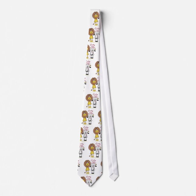 Lion and Lamb Heart Patches Tie (Front)