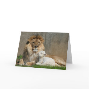 Lion and lamb holiday card