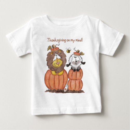 Lion and Lamb in Pumpkins Baby T_Shirt