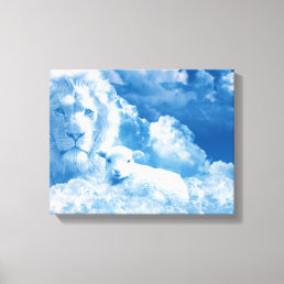 Lion and Lamb in the Clouds Canvas Print