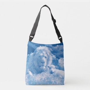 Lion and Lamb in the Clouds Crossbody Bag