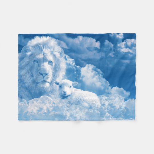 Lion and Lamb in the Clouds Fleece Blanket | Zazzle.com