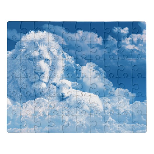 Lion and Lamb in the Clouds Jigsaw Puzzle (Puzzle Horizontal)