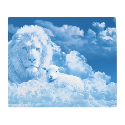 Lion and Lamb in the Clouds Metal Print