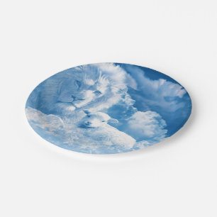 Lion and Lamb in the Clouds Paper Plates
