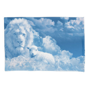 Lion and Lamb in the Clouds Pillow Case