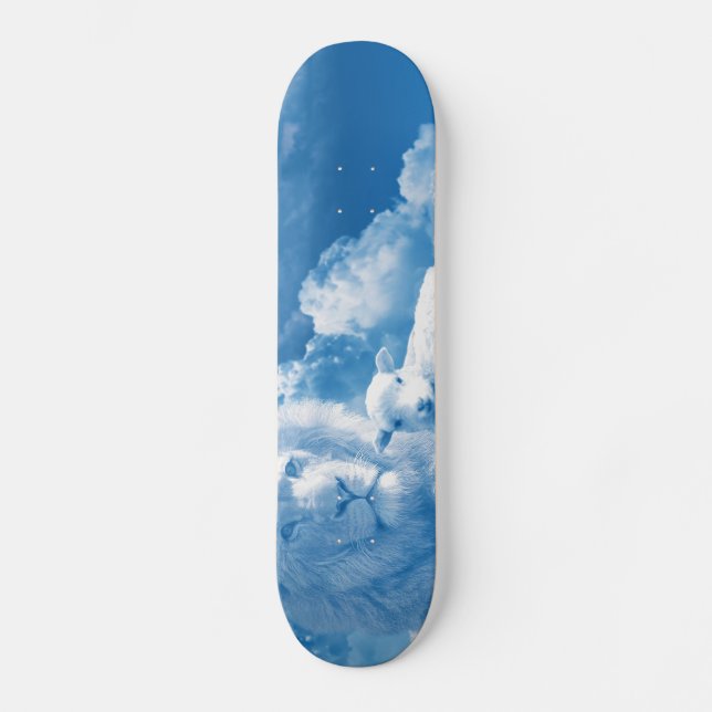 Lion and Lamb in the Clouds Skateboard (Front)