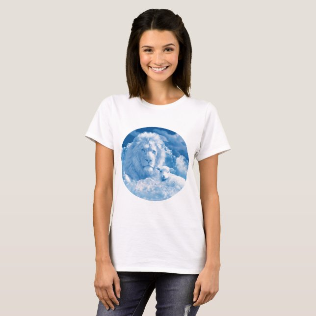 Lion and Lamb in the Clouds T-Shirt (Front Full)