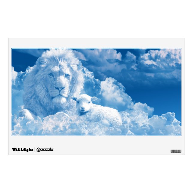 Lion and Lamb in the Clouds Wall Decal (Front)