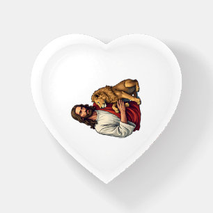 Lion And Lamb Jesus Engraved Faith Shirt 2 Paperweight