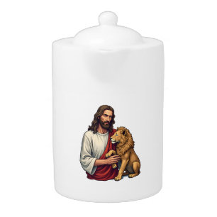 Lion And Lamb Jesus Engraved Faith Shirt 2 Teapot